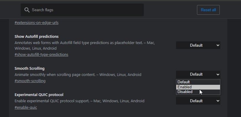 Enable Edge flag right away