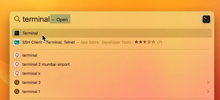 open Terminal