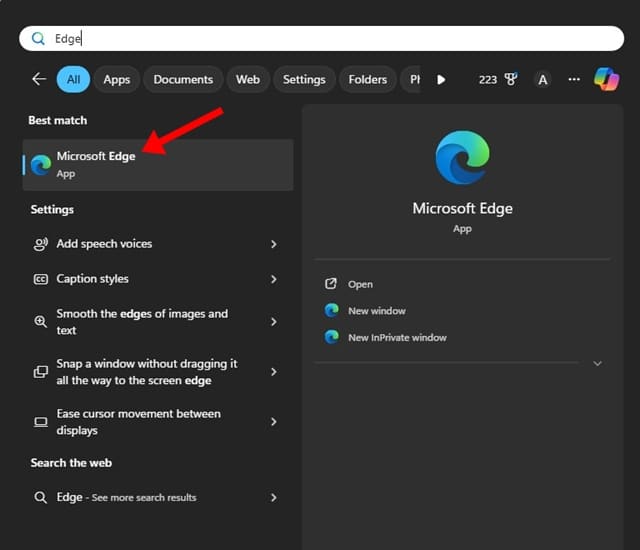 Microsoft Edge browser