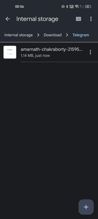 Internal Storage > Download > Telegram