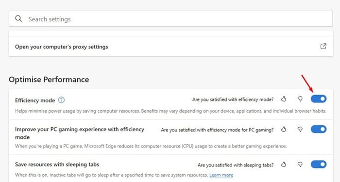 Turn off the Efficiency Mode