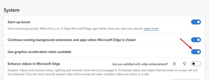 Turn on the Hardware Acceleration