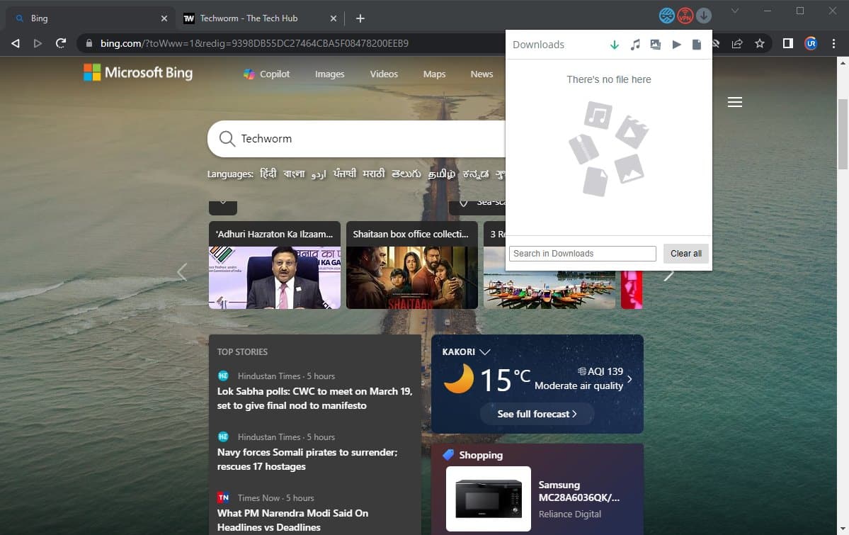 UR browser for Windows 11