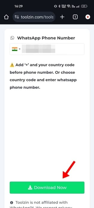 enter the phone number