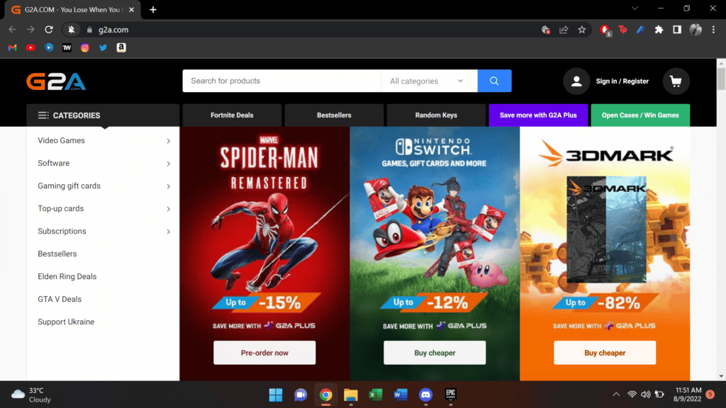 Best Websites to download PC Games: G2A