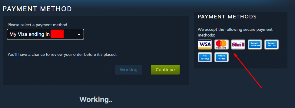 STEAM PAYMENT METHODS
