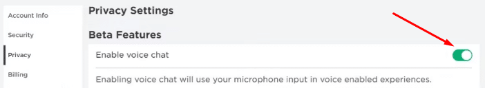 Turn On Voice Chat